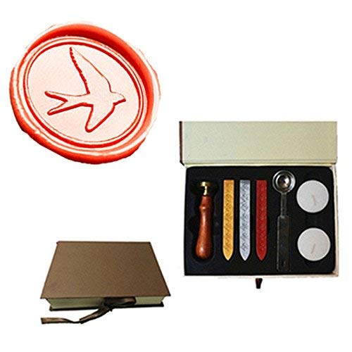 MDLG Vintage Swallow Custom Picture Logo Wedding Invitation Wax Seal Sealing Stamp Sticks Spoon Gift Box Set Kit