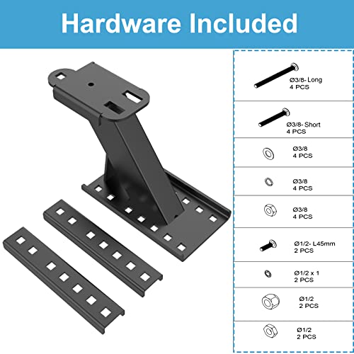 Qualward Spare Tire Carrier, Spare Tire Bracket For Trailer, Powder Coat Steel Black, Fits 4 & 5 & 6 Lugs Trailer Wheels On 4", 4.5'', 4.75'', 5'' And 5.5'' Bolt Patterns #TOP5