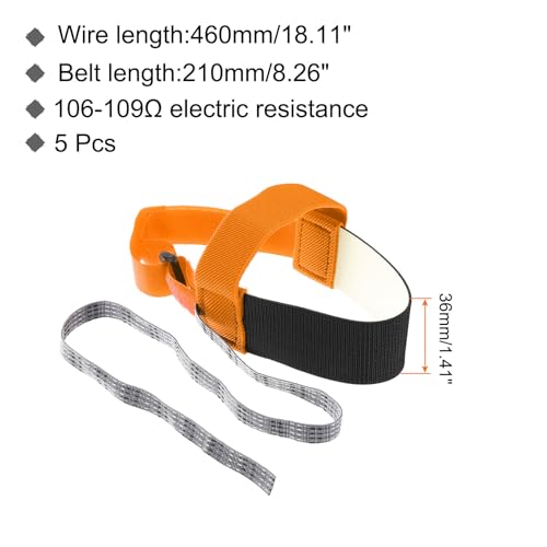 Image of MECCANIXITY 5pcs ESD Anti Static Foot Heel Straps Anti Static Wrist Strap Band Adjustable for Grounding Removing Static Orange