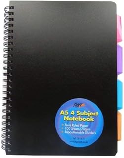 1 x Black A5 Spiral Bound PVC Covered Project Subject Notebook