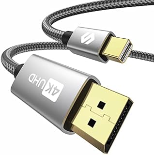 Silkland Mini DisplayPort to DisplayPort Cable 2m (4K@60Hz, 2K@144Hz), Mini DP to DP Cable, Thunderbolt 2 DisplayPort Compatible for MacBook Air (Before 2018)/Pro (Before 2016), iMac, Mac Pro, Monitor