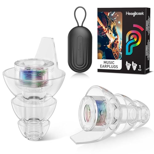 Hearprotek Spirit Concert Hi-Fi Ear Plugs, High Fidelity Silicone Music Ear Plugs for Concerts, Noise Reduction, Hearing Protection, Motorcycle, Musicians, Rave DJ,