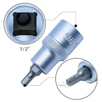 CCLIFE Innensechskant Einsatz 5mm, 1/2" HEX Bit Socket, Sechseckige Steckschlüssel Material CRV, 55mm Länge – Ansicht 2