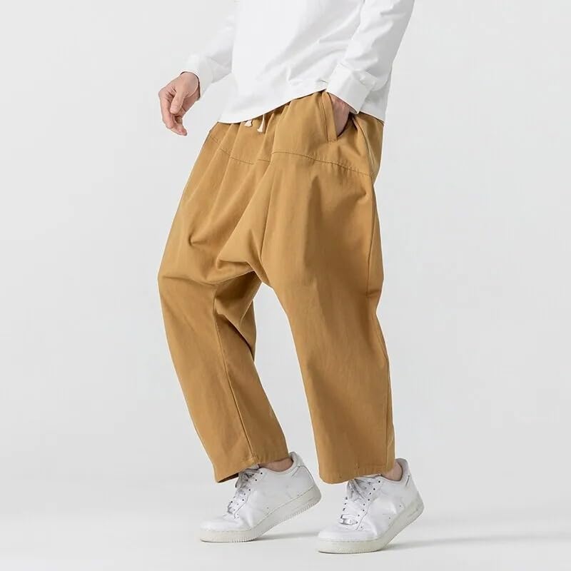 Wide Leg Pants Men's Casual Hip Hop Streetwear Pants Japanese Cotton Linen Loose Trousers3