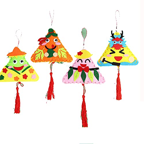Articles for daily use 4 Dragon Boat Festival Non-tissé Zongzi Sachet Kit De Matériel De Bricolage Créatif Fait À La Main pour Enfants Sachet De Maternelle Ornements Cover