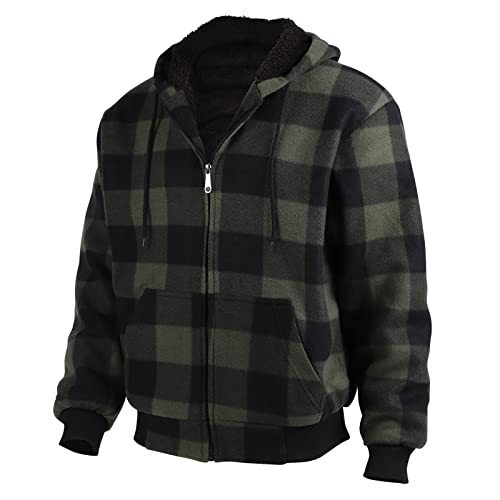 Image of Gary Com Heavyweight Sherpa Hoodies for Men, Thick Fleece Lined Full Zip Up Winter Warm Sweatshirts Work Jackets