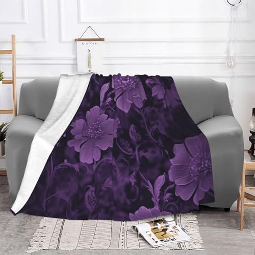 Couverture flanelle violette 203x152 cm jeté de canapé chaud et doux - 6