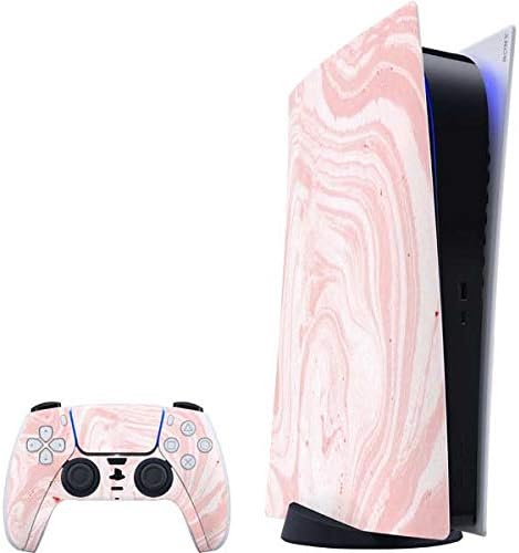 Skinit Decal Gaming Skin Compatible with PS5 Digital Edition Bundle - Blush Marble Design