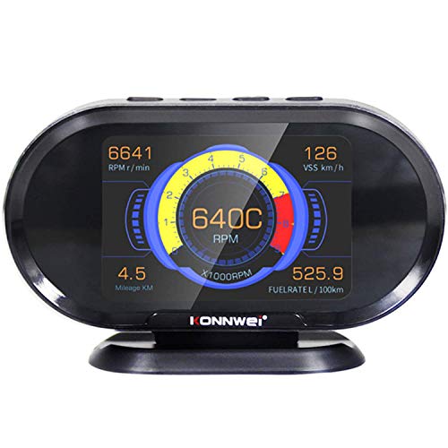 2-in-1-OBD2-Autodiagnose-Scanner-Tool, Hud-Head-Up-Display 12-V-Auto-Styling-Hud-Display-Geschwindigkeitsüberschreitungs-Tachometer