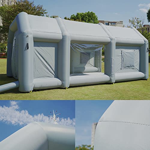 Paint Booth Tent For Spray Painting 20X13X8.5Ft With Upgrade Powerful Blowers 950W, Car Workstation Double Filters Spray Inflatable Paint Booth Tent For Trucks Or Other Big Items Painting #TOP4