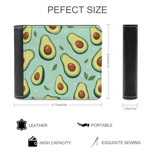 Pu Leather Bifold Wallet for Men Waterproof Credit Card Holder Purse with Card Slots Avocado Green Wallet for Office Travel2