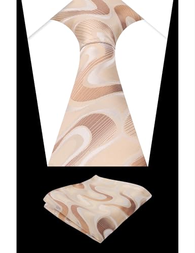 Image of Alizeal Mens 3.15'' Gradient Novelty Pattern Tie Set with Pocket Square Casual Color Tie Set