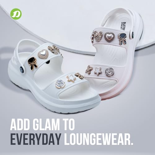 Image of DOCTOR EXTRA SOFT Women's Metallic Charms Fashion Slippers /Sandals With Adjustable Back Strap|Comfortable|Lightweight|Stylish & Anti-Skid|Waterproof Casual Beach Slides Mules Girls & Ladies D-533