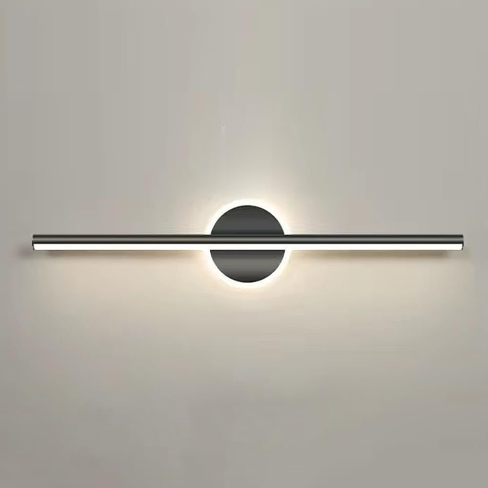 Aplique espejo baño LED negro QYYZTQY con diseño lineal moderno para dormitorio 8