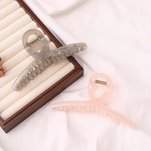 Image of Bakefy- Hair Claw Clips Large Butterfly hair clutcher for women claw clips Hair Clips for Women Big Claw Clips Jelly Hair Clip for Girls Hair Accessories for Long Thick Hair 4 Color