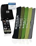 Wild Instincts® Fitness Band Stoff 5er Set/Widerstandsbänder Krafttraining mit WebApp/Loop Band Fitness 5 cm breit/Elastic Band Fitness/Resistance Band/Fitnessbänder Set/Stretchband