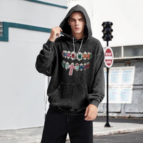 Graphic Hoodies for Men Y2k Vintage Oversized Hoodie Acid Wash Streetwear Pullover Hip Hop Grunge Long Sleeve Hoodie3