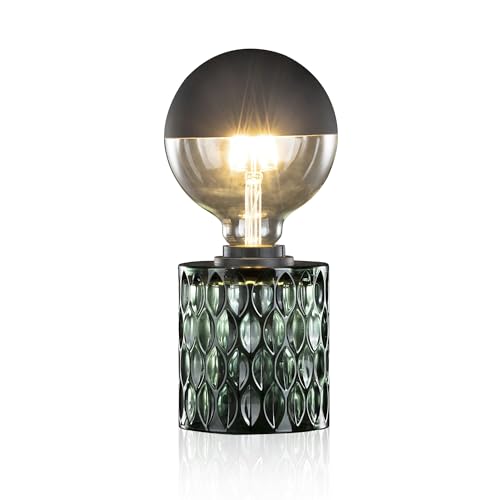 Pauleen 48023 Crystal Magic Tischleuchte max. 20W Tischlampe für E27 Lampen Nachttischlampe Grün 230V Glas ohne Leuchtmittel