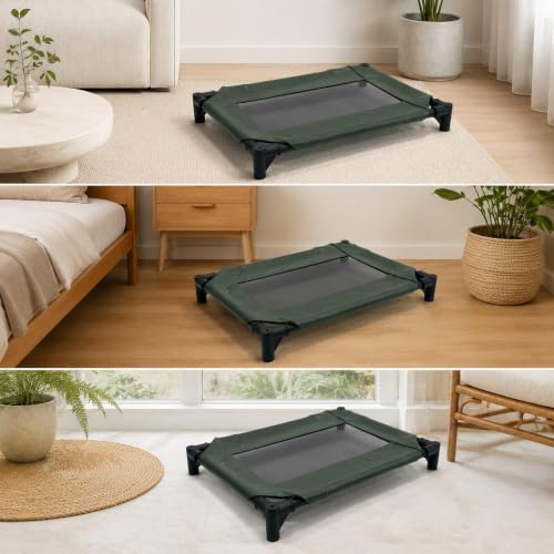 Cama elevada para perros SiaBiced con estructura de hierro y cojín cómodo de malla 5