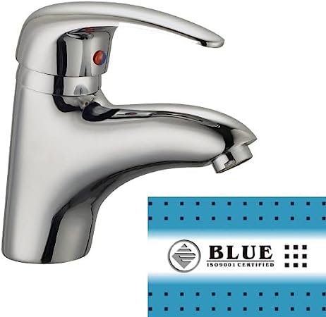Faucet for Kitchen Sink & Bathroom Wash Basin Mixer Blue with Single Lever Swivel Handle in Chrome Finish