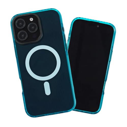 SteepLab Magnetic Barrier Case for iPhone 16 Pro, Compatible with MagSafe, Impact Absorbing 360 Degree Protection with Built-in Magnets (Brilliant Blue Sky)