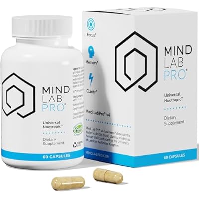 Mind Lab Pro MLP V4 Universal NootropicTM Brain Booster Supplement For Focus, Memory, Clarity, Energy - 60-Count - Plant-Based, Naturally Sourced Memory Vitamins For Better Brain Health, Made In USA