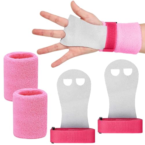 JOOTUEPO Juego de Muñequeras de Gimnasia para Niñas 2 Correas de Muñeca de Agarre de Gimnasia Deportiva con 2 Correas de Protección Muñeca, Protector Agarre de Mano Agarres Gimnasia