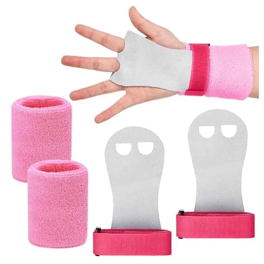 2 Sangles de Poignet de Gymnastique avec 2 Sangles de Protège-Poignet Manique de Paume de Gym de Tailles Enfants pour Exercice Traction