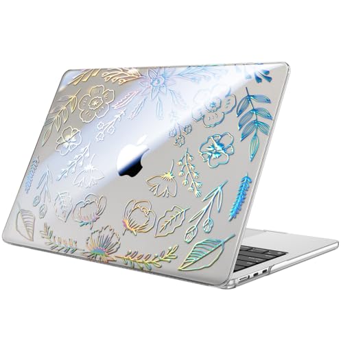 Image of Fintie Case for MacBook Air 13.6 A3449 /A3240 /A3113 /A2681, Garden-Clear | 2022-2026, M2 /M3 /M4 /M5, Snap-On Shell Cover, Full Port Access, Easy On /Off, Lightweight