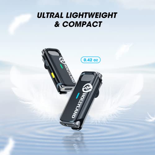 Image of Hollyland Lark M1 Wireless Lavalier Microphone with Noise Cancellation,656Ft Transmission,8H Battery Life,Compact Wireless Lapel Microphone System for DSLR Cameras /Live Streaming (1Tx+1Rx)