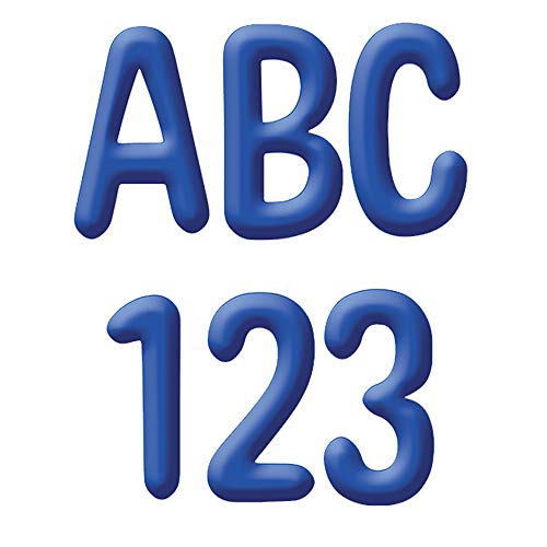 Lettres de l'alphabet et chiffres bleus Eureka pour tableaux d'affichage et décors 180 pièces