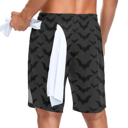 Short de football pour homme avec doublure de compression intégrée et boucle pour serviette