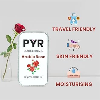 PYR Solid Perfume for Men & Women | Arabic Rose Long-Lasting & Strong Fragrance | Non-Greasy & Travel-Friendly | Perfect for Date Night & Gifting | 10g