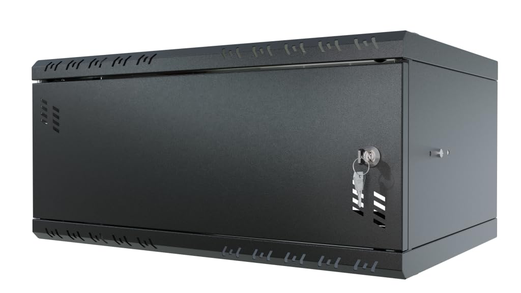 Armadio di Rete 19 Pollici - Armadio Rack 4U - Server Rack per Montaggio a Parete - Capacità di Carico 40 kg - Profondità 350 mm - Rack 19 Pollici - Nero