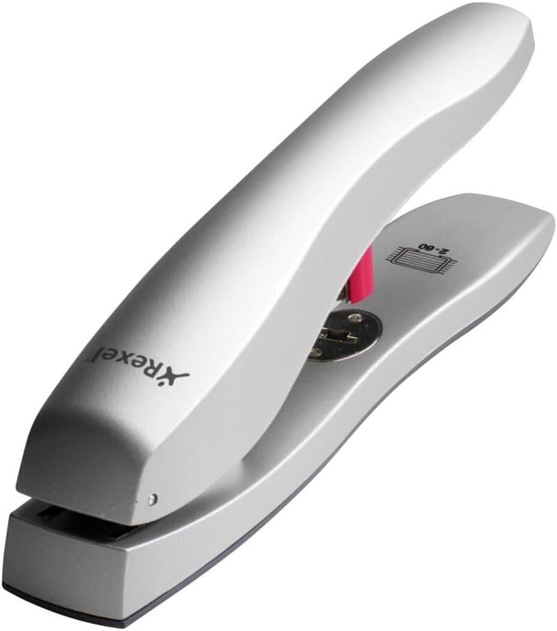 Rexel Odyssey Heavy Duty Stapler, 60 Sheet Capacity, Includes Odyssey Staples, Metal Body, Silver, 2100048