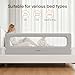 TodiNest Folding Bed Rail for Toddlers, Baby Bed Rail Guard with Reinforced Anchor Safety System, Toddler Bed Rails for King Size Beds, Twin, Full, Queen (Grey, 71