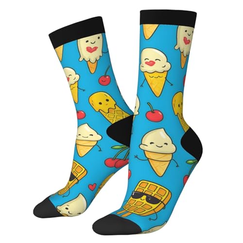 Helado De Dibujos Animados Lindo Hombre Mujer Calcetines Deportivos Antideslizantes Calcetines De Ciclismo Transpirables Calcetine Trabajo Para Entrenamiento Fútbol Tenis