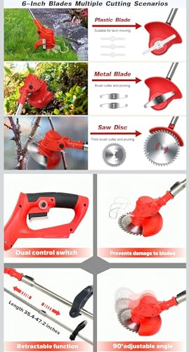 Image of KAITO 21V Cordless Electric Grass Cutter | Portable Lawn Trimmer & Weed Cutter | 25cm Cutting Width | Adjustable Height | Lightweight 1.5kg Design for Home & Yard | with Battery & Charger Orange