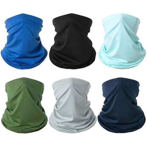 6 Pack Neck Gaiter Bandana Face Mask Breathable Bandana, Summer UV Protection Cooling Neck Gaiter Face Clothing Neck Gaiter (Multicolor-1) Cover