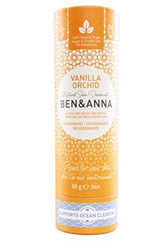 Ben & Anna | Natural Soda Deodorant - Paper Tubes | Vanilla Orchid | 1-Pack | 60G