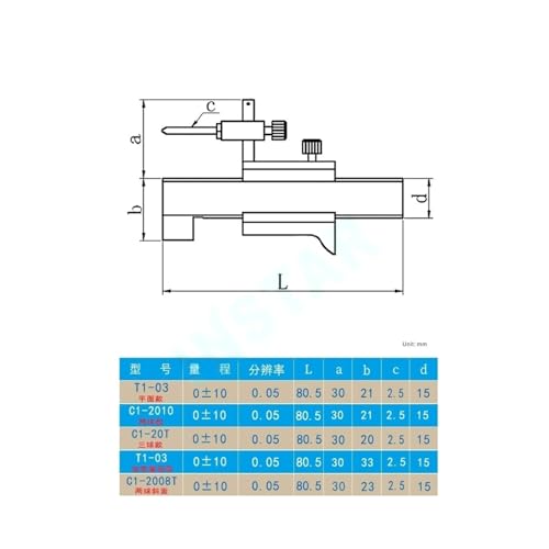 Calibrador Vernier Paso 0-10mm acero inoxidable miniatura 3