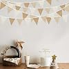 Guirlande Fanions Toile De Jute 14m - 52 Drapeaux Triangle Vintage Pour Mariage Et Fêtes