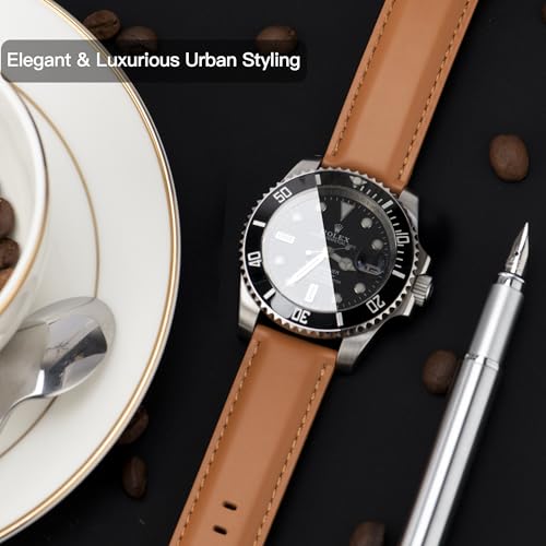 Image of OTTOODY Leather Watch Bands Quick Release, Elegant Top Grain Leather Watch Straps for Men & Women, Choice of Color & Width - 18mm, 19mm, 20mm, 21mm or 22mm Wristbands Bracelet for Watch & Smartwatch