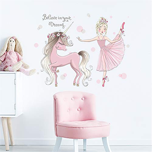 Vinilo decorativo para pared Ballet Girl With Unicorn miniatura 2