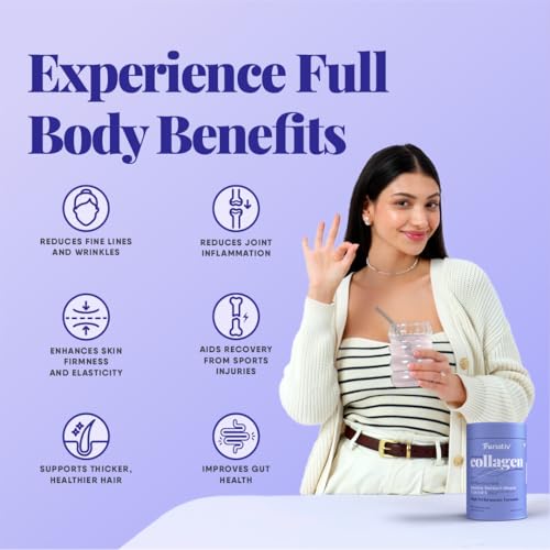 Image of Trunativ Collagen Supplements | Advanced Japanese Marine Collagen Powder for Women & Men | Type 1 and 3 Hydrolyzed Peptides | Supplement with Hyaluronic Acid | Supports Skin Glow, Hair Growth, and Nail Strength | Unflavoured (200g)