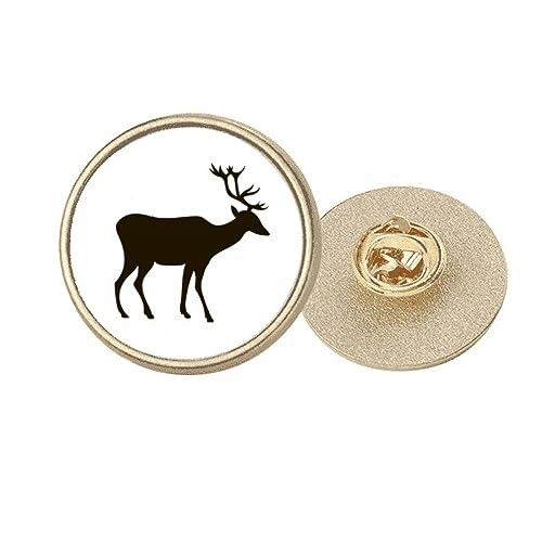 Broche ronde en métal doré au design cerf noir aux finitions haut de gamme