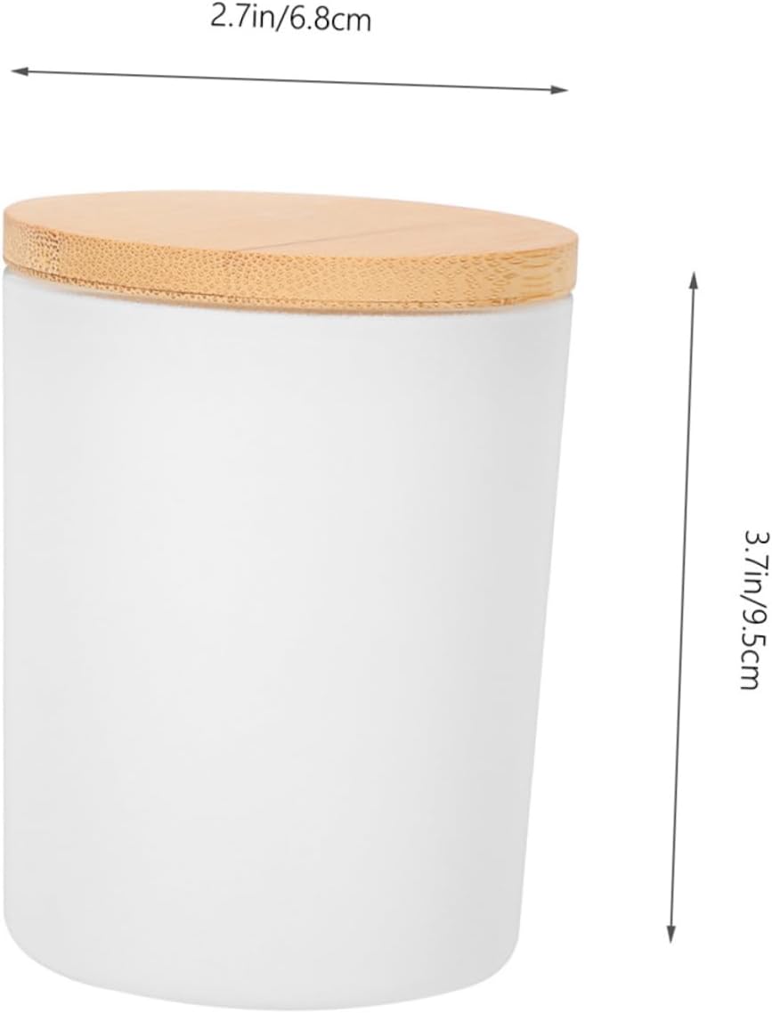 Angoily 6 Sets Frosted White Glass Candle Jars with Lids DIY Aromatherapy Candle Containers Multi-use for Household Storage and Crafting