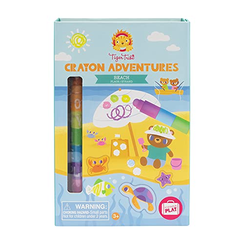 Crayons de coloriage Plage Tiger Tribe pour occuper les enfants en voiture sans écran