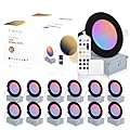 12 Pack Black Smart Recessed Lighting 4 Inch, Ultra-Thin 4 Inch LED Recessed Lights 9W 700LM Smart Downlight with Junction Box, Compatible with Alexa/Google Assistant and Siri - UL and Energy Star