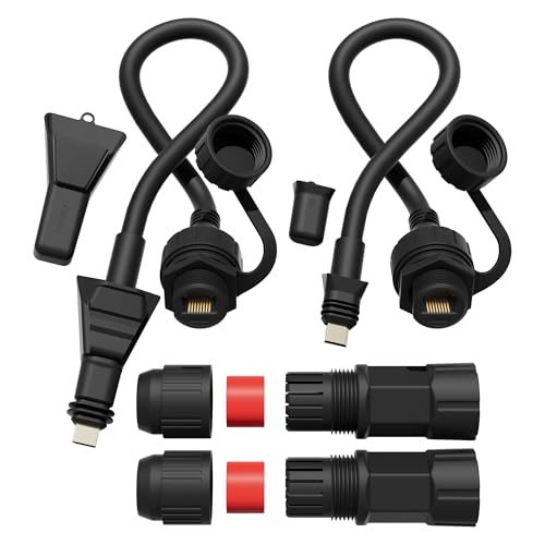 Starlink Performance Gen 2 Ethernet Adapter, Starlink Flat High Performance Ethernet Adapter Waterproof SPX to RJ45 Star Link Coupler Cable for FHP Dish and Power Supply